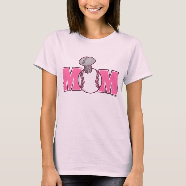 Camiseta de Grelha Mãe (rosa) (Frente)