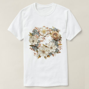 Camiseta de Grinalda Floral Gráfico Botânico Delic