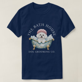 Camiseta de Groomer de Cão Bichon Frise - Azul Mar