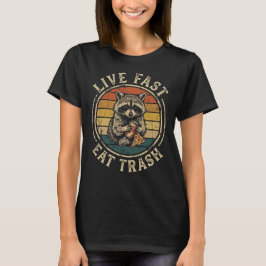 Camiseta de Guaxinim Engraçada Comer Lixo Viver Rá
