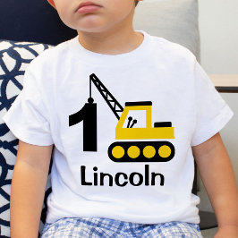 Camiseta de guindaste de construção para menino de