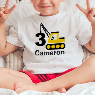 Camiseta de guindaste de construção para menino de