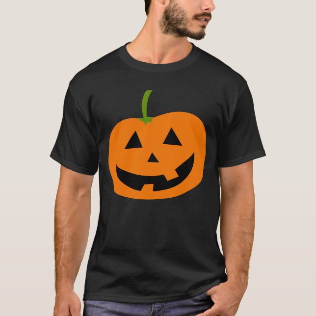 CAMISETA DE HALLLOWEEN COM ROSTO DE ABÓBORA (Frente)
