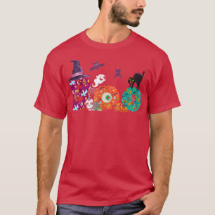 Camiseta de Halloween Assustador Chapéu de Bruxa E
