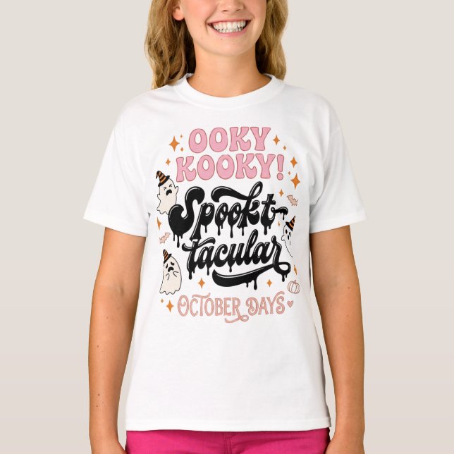 Camiseta de Halloween Assustadoramente Fofa para M (Frente)