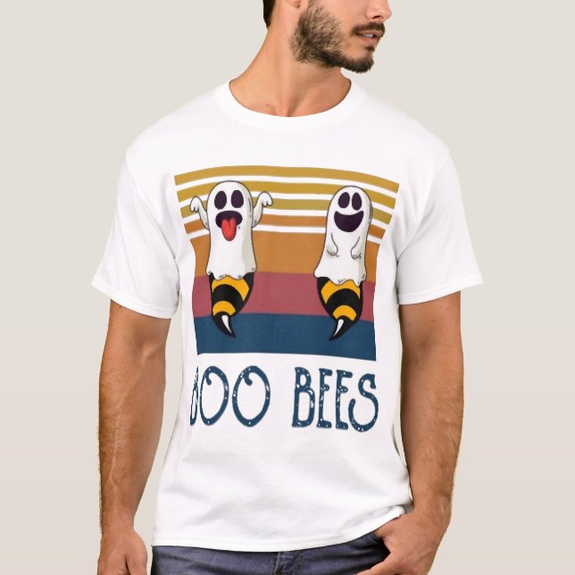 Camiseta de Halloween Casal Fantasma Abelhas Boo (Frente)
