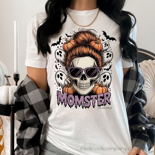 Camiseta de Halloween Caveira da Mãe Monstro - Mãe (Criador carregado)