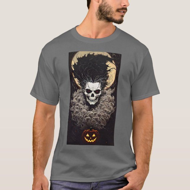 Camiseta de Halloween Caveira Levanta Inferno (Frente)