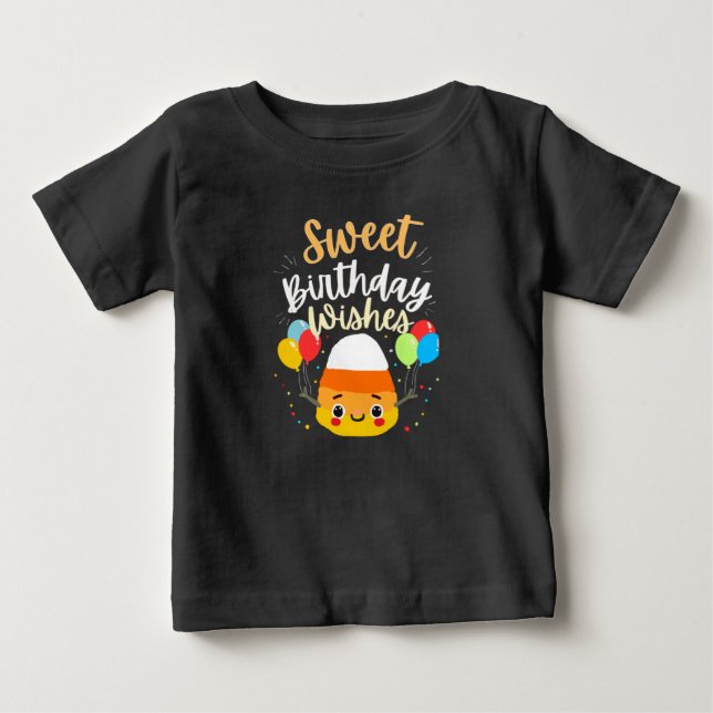 Camiseta de Halloween com Desejos de Aniversário D (Frente)