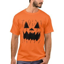 Camiseta de Halloween com Rosto de Abóbora Combina
