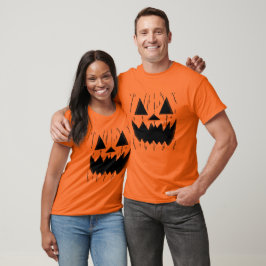 Camiseta de Halloween com Rosto de Abóbora Combina