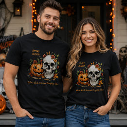 Camiseta de Halloween combinando com caveira de ab