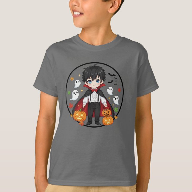 Camiseta de Halloween Crianças de Animo Bonito (Frente)
