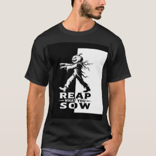 Camiseta de Halloween da Abóbora Colhe o que Plant