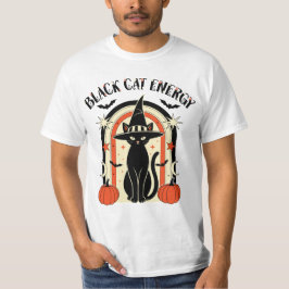Camiseta de Halloween da Bruxa de Energia de Gato