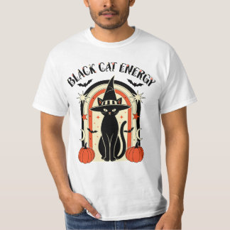 Camiseta de Halloween da Bruxa de Energia de Gato
