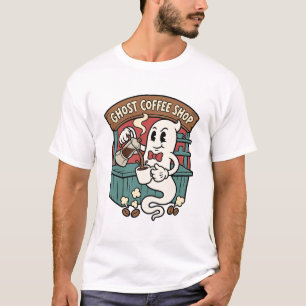 Camiseta de Halloween da Cafeteria Retro Ghost Cof