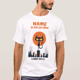 Camiseta de Halloween da Tripulação do Gato Preto 