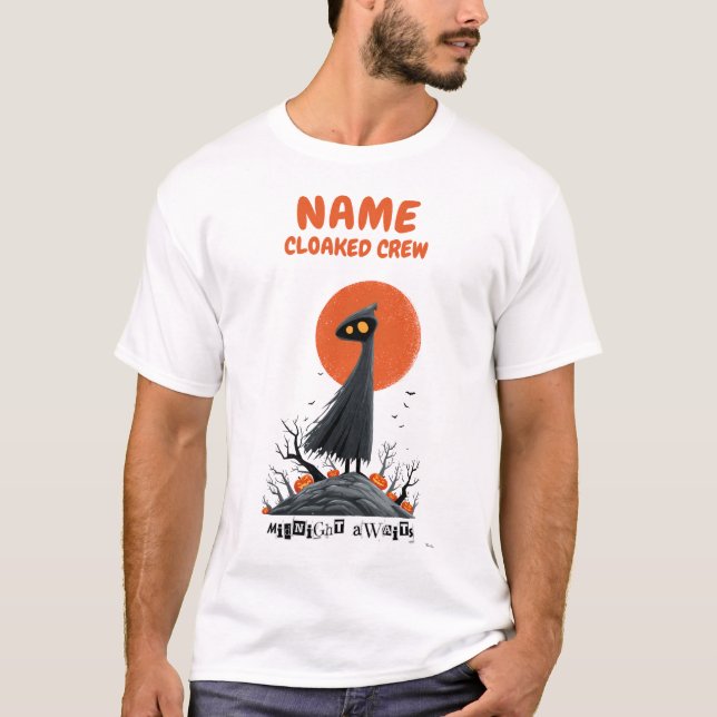 Camiseta de Halloween da Tripulação Encapuzada Per (Frente)