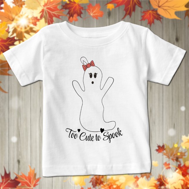 Camiseta de Halloween de Bebê Fantasma Menina Fofa (Criador carregado)