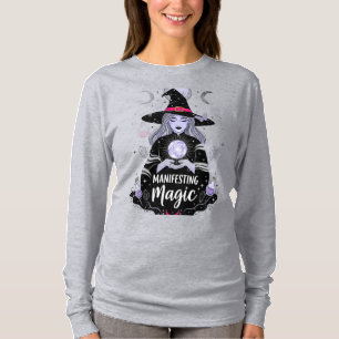 Camiseta de Halloween de Bruxa Magia Manifestando