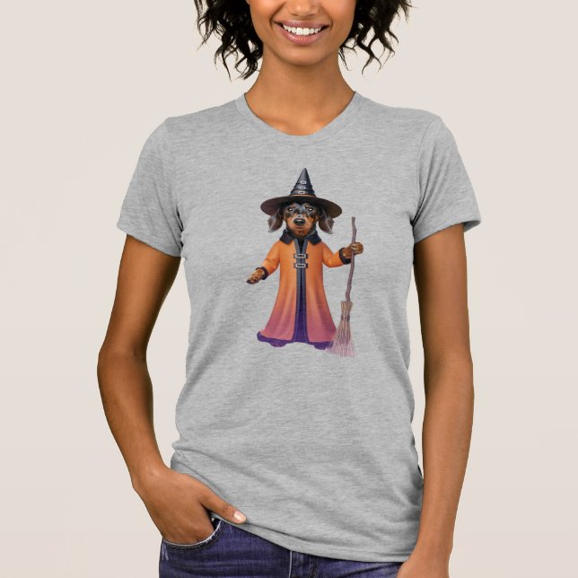 Camiseta de Halloween de Dachshund Fofa (Frente)