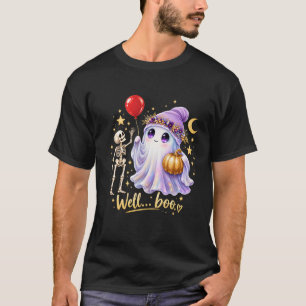 Camiseta de Halloween de Esqueleto Fantasma Fofo B