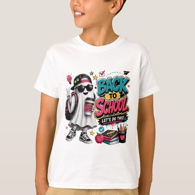Camiseta de Halloween de Fantasma Assustador de Vo (Frente)