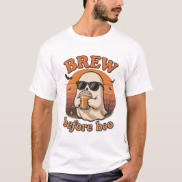 Camiseta de Halloween de Fantasma Legal com Café