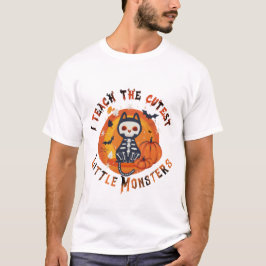 Camiseta de Halloween de Gato Esquelético Fofo Pro