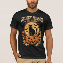 Camiseta de Halloween de Gato Preto da Temporada A
