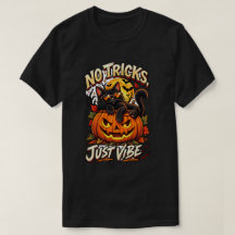 Camiseta de Halloween de Gato Preto – Sem Pegadinh
