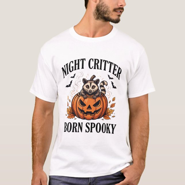 Camiseta de Halloween de Guaxinim Noturno (Frente)