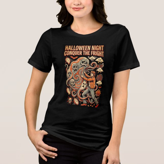 Camiseta de Halloween de Terror Vintage Retro (Frente)