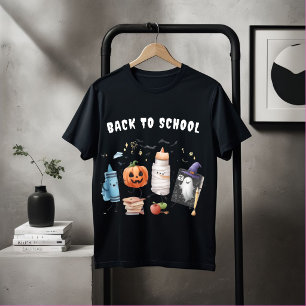 Camiseta de Halloween de Volta à Escola Abóbora Mú
