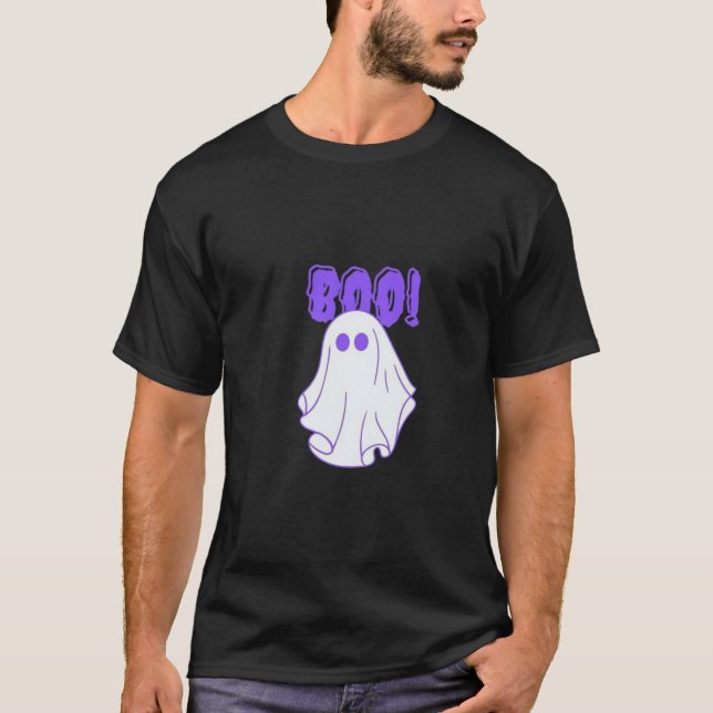Camiseta de Halloween do Fantasma Boo Fofo (Frente)