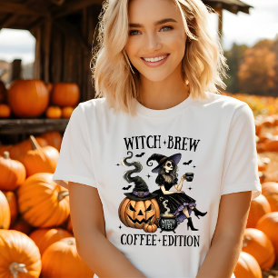Camiseta de Halloween Edição Café da Bruxa Fofa