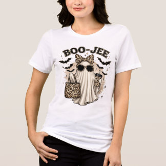Camiseta de Halloween Fantasma Leopardo Boo-Jee