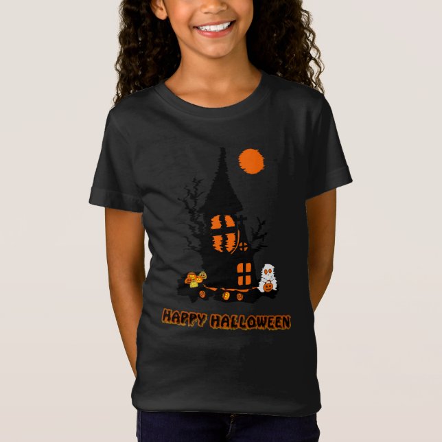 Camiseta de Halloween Feliz para Meninas (Frente)