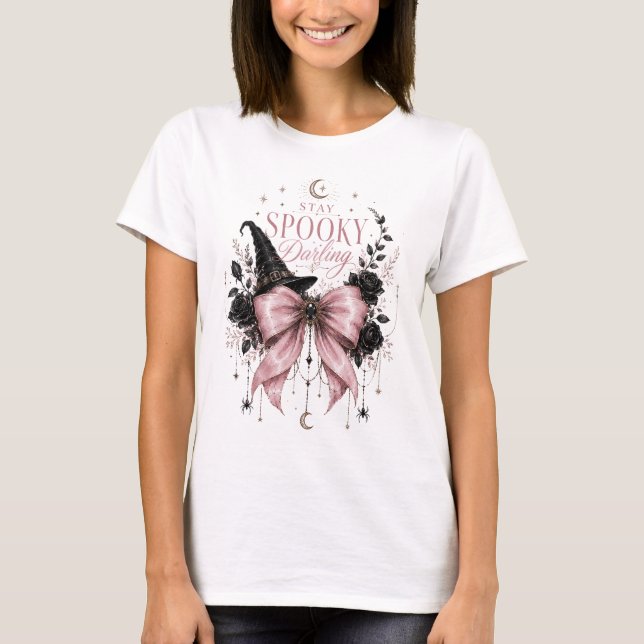 Camiseta de Halloween Fique Assustador Querido (Frente)