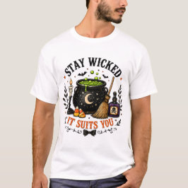 Camiseta de Halloween Fique Mau Fica Bem em Você