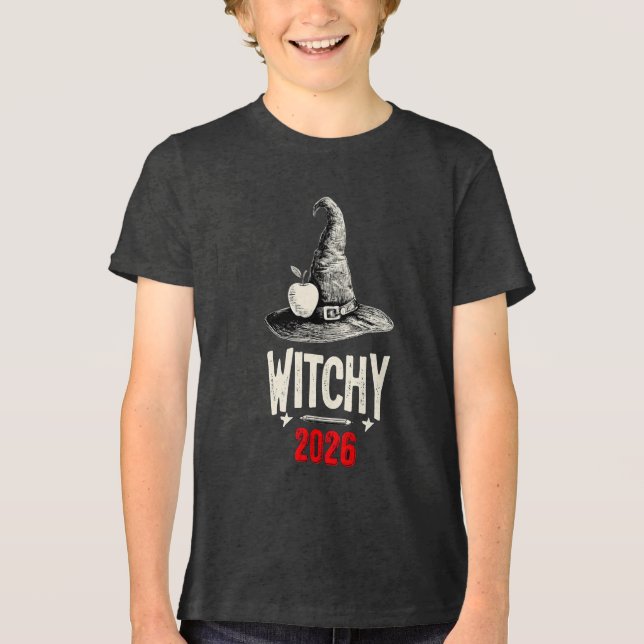 Camiseta de Halloween Infantil Bruxa Professora Fu (Frente)