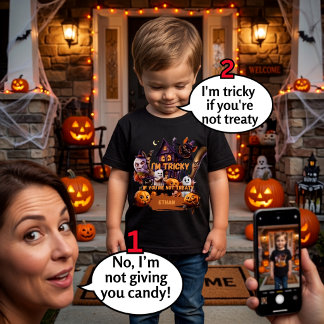 Camiseta de Halloween infantil complicada ou trata
