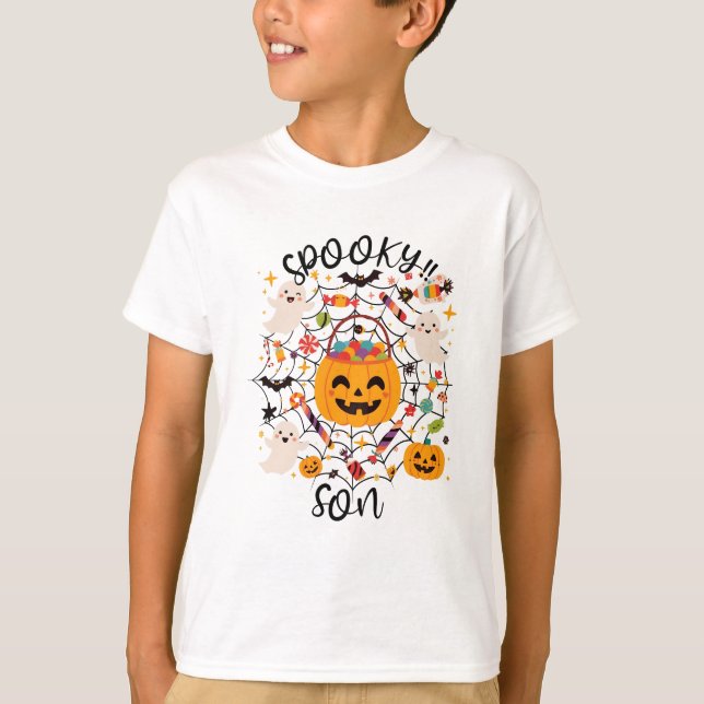 Camiseta de Halloween Kawaii para Mi Hijo (Frente)