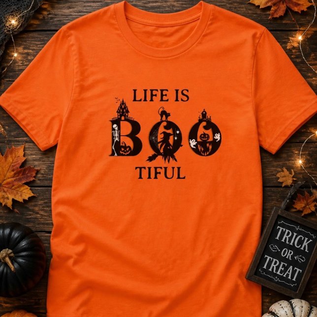 Camiseta de Halloween Life is BOOtiful (Criador carregado)
