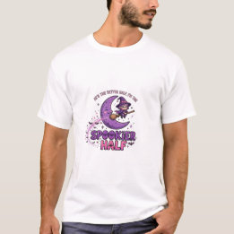 Camiseta de Halloween meio assustador engraçado