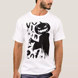 Camiseta de Halloween minimalista com uma abóbora