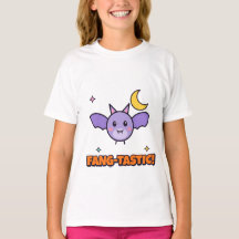 Camiseta de Halloween para crianças de morcego fof