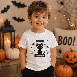 Camiseta de Halloween para Crianças – Gato Preto F