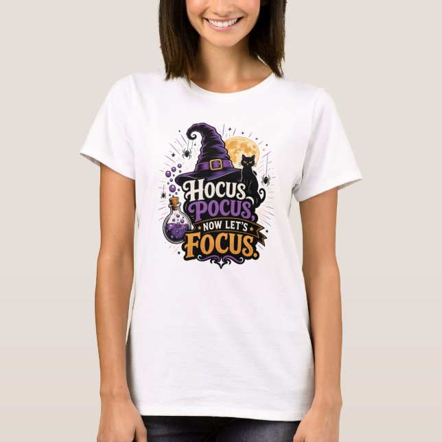 Camiseta de Halloween para Professores | Hocus Poc (Frente)